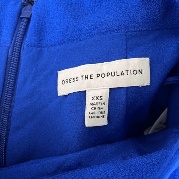 Dress the Population Pants Womens XXS‎ Blue Ashton Wide Leg Split Hem - Picture 11 of 13